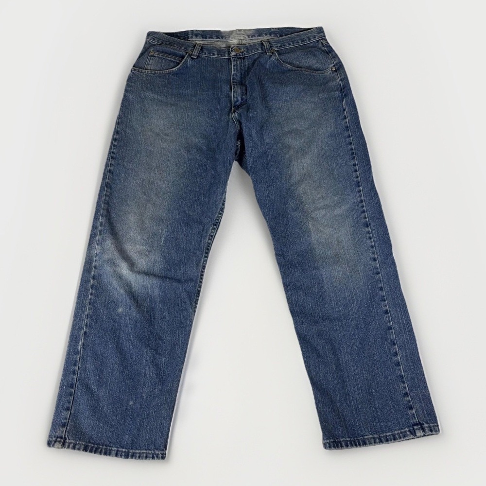 Wrangler Jeans Co Denim Pants‎ Mens 36x29 Blue Straight Leg Workwear Casual